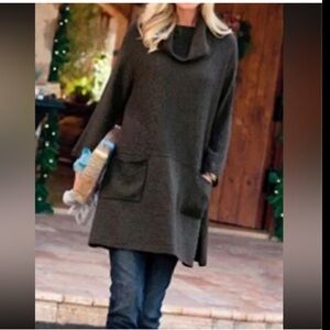 Soft Surroundings Taupe Knit Cardigan dress size Small Medium